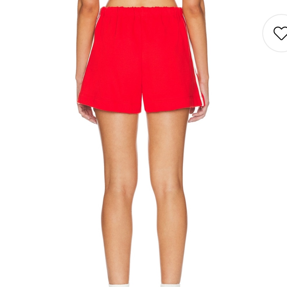 Donni - red eco terry stripe sweat short M - Picture 2 of 5